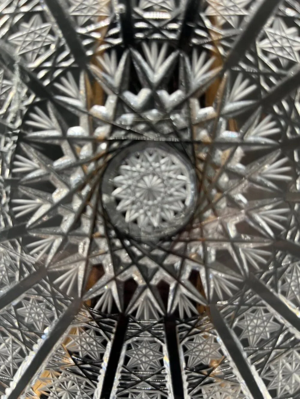 Vintage Bohemian Hand-Cut 24% Lead Crystal Serving Plate or Platter